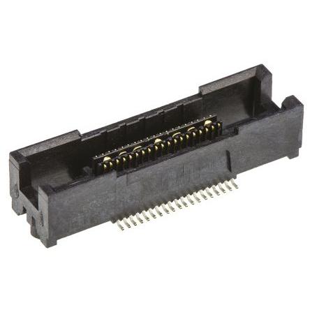 Patice PCB, řada: MICTOR, orientace těla: Rovný, rozteč: 0.64 mm Deska-deska, počet kontaktů: 38, počet řad: 2, Povrch