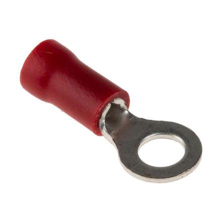 Očková koncovka, pokovení: Cín, M4, Červená, 75 °C, min. AWG: 22 AWG, max. AWG: 16 AWG, Izolované, 75 °C, RS PRO