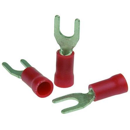 Vidlicová svorka, Izolované, M5 barva Červená, max. AWG: 16 AWG, min. AWG: 22 AWG, RS PRO, izolační: Vinyl