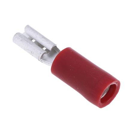 RS PRO Zásuvný konektor, řada: RS PRO Izolované, 2.8 x 0.8 mm, Červená Vnitřní, celková délka: 19mm, izolační: Vinyl,