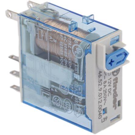 Finder Výkonové relé DPDT Montáž na plošný spoj 8A 12V dc 46