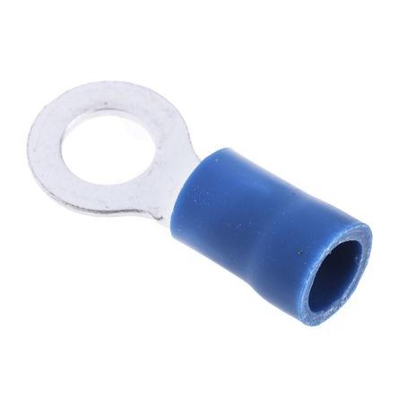Očková koncovka, pokovení: Cín, M5, Modrá, 75 °C, min. AWG: 16 AWG, max. AWG: 14 AWG, Izolované, RS PRO