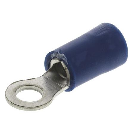 Krimpovací kroužková svorka, pokovení: Cín, M3.5, Modrá, 75 °C, min. AWG: 16 AWG, max. AWG: 14 AWG, Izolované, RS PRO