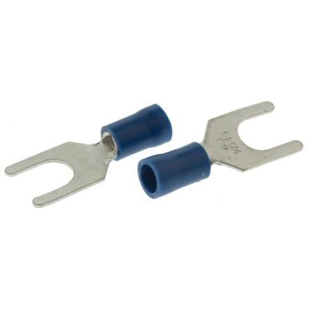Vidlicová svorka, Izolované, M6 barva Modrá, max. AWG: 14 AWG, min. AWG: 16 AWG, RS PRO, izolační: Vinyl