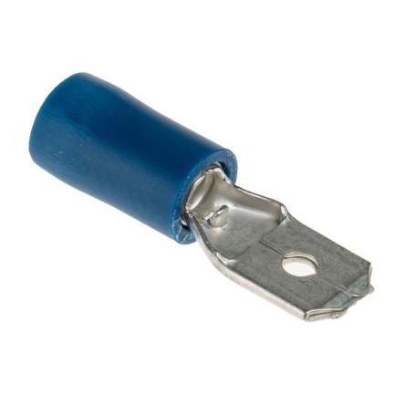 RS PRO Zásuvný konektor, řada: RS PRO Izolované, 6.35 x 0.8 mm, Modrá Vnější, celková délka: 21mm, izolační: Vinyl, min.