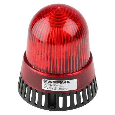 Werma Kombinace sirény a majáku, řada: 420 Stálé světlo Více tónů barva Červená 24V ac/dc IP65 LED Základna No 100 dB @
