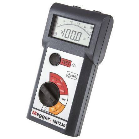 Tester izolace Tester izolace a vodivosti MIT230-EN 250 V 1000 V dc, číslo modelu: MIT230 Megger, úroveň kategorie: CAT