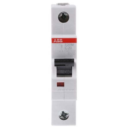 ABB Miniaturní jistič, rozsah: System Pro M Compact 1pólový 20A vypínací výkon 10 kA, charakteristika: Typ C, rozsah: