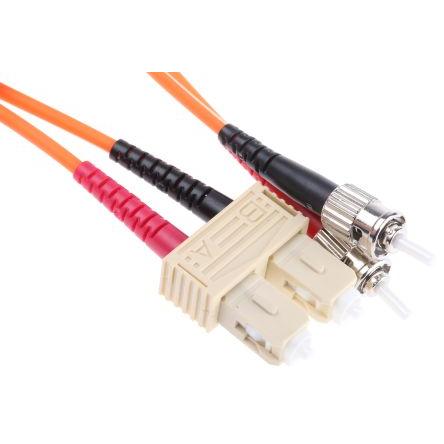 RS PRO Optický kabel 125 μm 2 m Nízko dýmivý bezhalogenový plášť, Oranžová