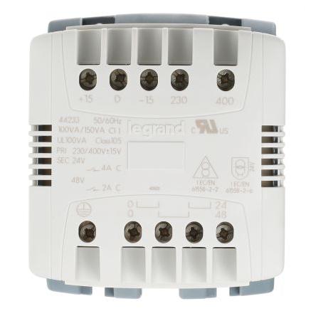 Legrand Transformátor na lištu DIN 100 VA, primární napětí: 230 to 400 V, Šroubová svorka, Lišta DIN
