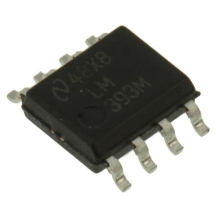 Texas Instruments Komparátor LM393M/NOPB Otevřený kolektor 1.3 μs, počet kanálů: 2, SOIC, počet kolíků: 8 kolíkový 36V 3