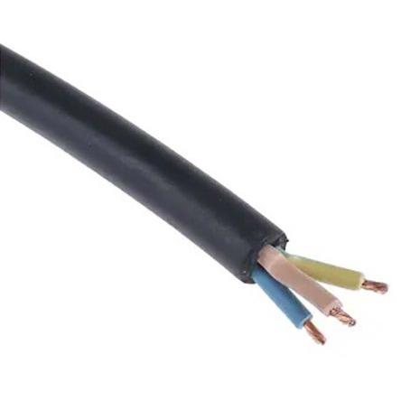 RS PRO Napájecí kabel, řada: H05RR-F 4žilový 50 m Pryž plášť, Černá, vnější průměr: 11.6 mm OD, 300V, 500 V 60 °C