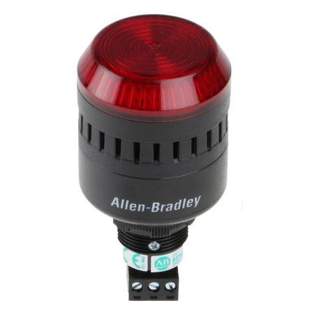 Allen Bradley Kombinace sirény a majáku, řada: 855PC Stálé, Blikající světlo Elektronika barva Červená 240V ac IP65 LED