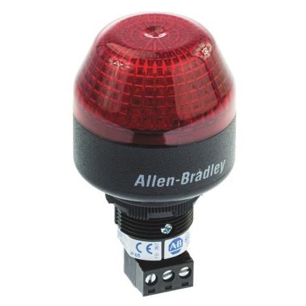 Allen Bradley Maják, řada: 855P Blikající, Stálé barva Červená 24V ac/dc LED Panel EN 60204-1:1998 IP65, IP56