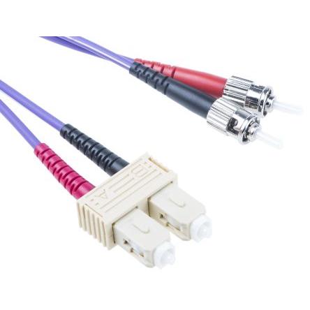 RS PRO Optický kabel 125 μm 2 m Nízko dýmivý bezhalogenový plášť, Purpurová