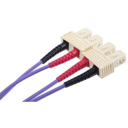 RS PRO Optický kabel 125 μm 2žilový 1 m Nízko dýmivý bezhalogenový plášť, Purpurová