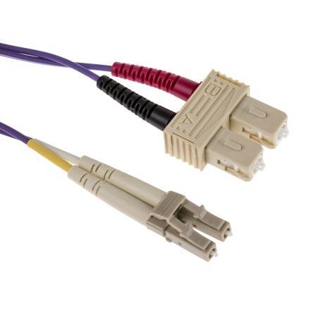 RS PRO Optický kabel 125 μm 10 m Nízko dýmivý bezhalogenový plášť, Purpurová
