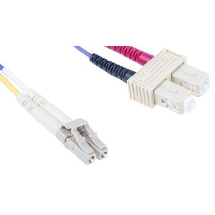 RS PRO Optický kabel 125 μm 2 m Nízko dýmivý bezhalogenový plášť, Purpurová