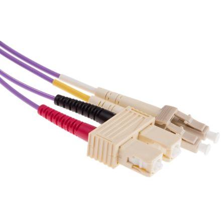 RS PRO Optický kabel 125 μm 1 m Nízko dýmivý bezhalogenový plášť, Purpurová