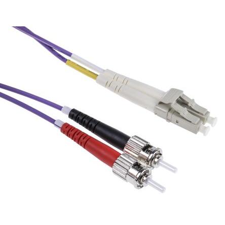 RS PRO Optický kabel 125 μm 2 m Nízko dýmivý bezhalogenový plášť, Purpurová