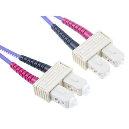 RS PRO Optický kabel 125 μm 3 m Nízko dýmivý bezhalogenový plášť, Purpurová
