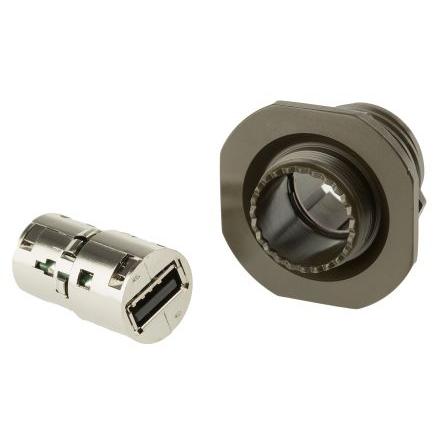 Amphenol Socapex Konektor USB, řada: USBFTV Vnitřní, počet portů: 1portový, orientace těla: Rovný USB typu A, 5V USB
