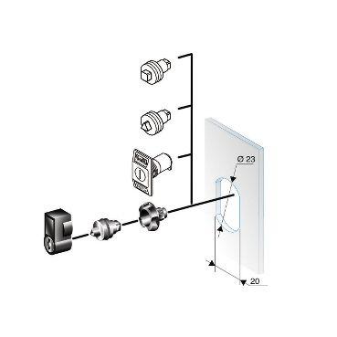 Zamykací rukojeť Madlo L 8 mm Schneider Electric