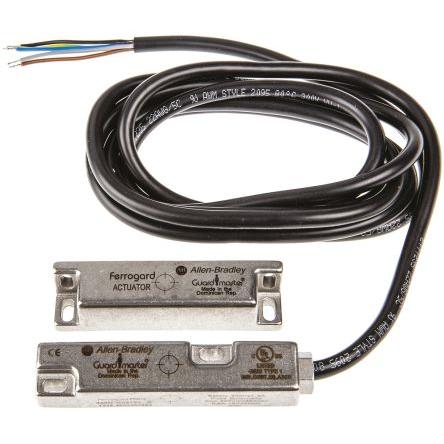 Allen Bradley Guardmaster 440N Magnetické Bezkontaktní bezpečnostní spínač 250 Nerezová ocel NC 2m kabel
