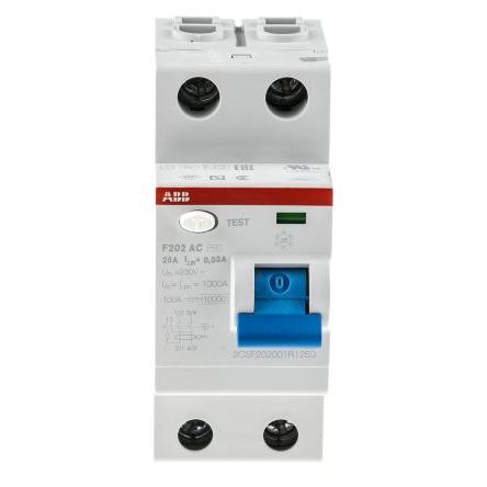 Jistič zbytkového proudu 2pólový Typ AC 25A 30 mA ABB St. RCCBs F200 F200 CE