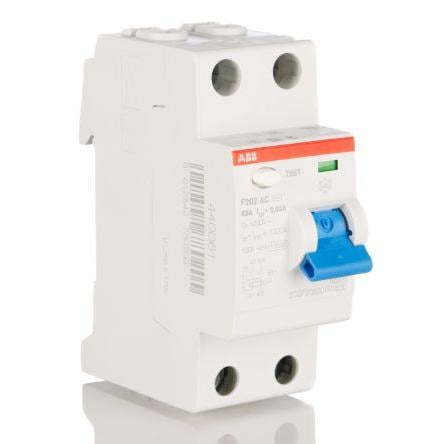 Jistič zbytkového proudu 2pólový Typ AC 63A 30 mA ABB St. RCCBs F200 F200 RoHS, CE