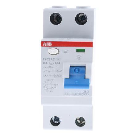 Jistič zbytkového proudu 2pólový Typ AC 25A 300 mA ABB St. RCCBs F200 F200 RoHS, CE