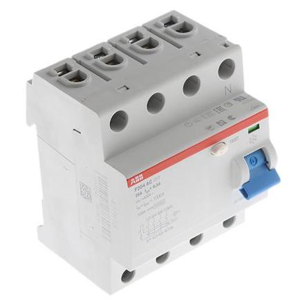 Jistič zbytkového proudu 4pólový Typ AC 25A 300 mA ABB St. RCCBs F200 F200 RoHS, CE