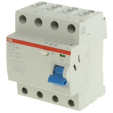 Jistič zbytkového proudu 4pólový Typ AC 63A 300 mA ABB St. RCCBs F200 F200 CE, RoHS