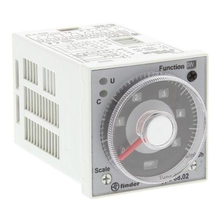 Finder Časovací relé, řada: 88 Panel DPDT 2kontaktové 12 to 240 V dc 230V ac, 24 V ac Multifunkční funkce 11 kolíků