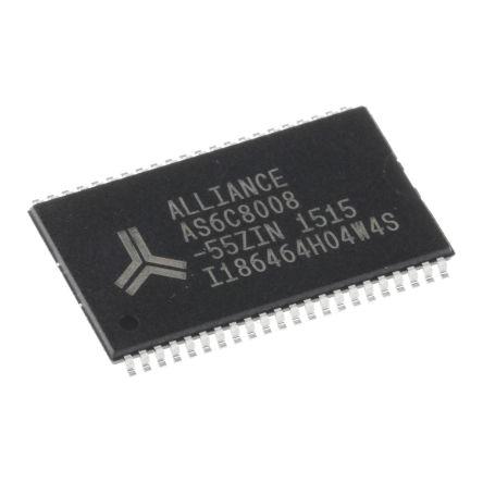 Alliance Memory SRAM AS6C8008-55ZIN, 8 MB 1024K x 8 bitů, počet kolíků: 44 kolíkový, TSOP
