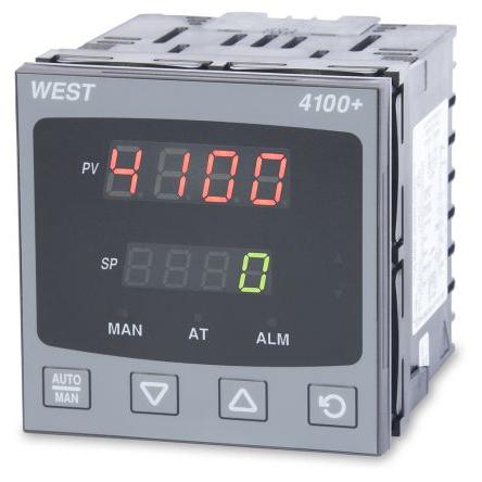West Instruments PID regulátor teploty, řada: P4100 Lišta DIN, 55 °C, 0 °C 1, počet výstupů: 3, výstup: Relé 24V ac, typ