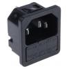 Schurter Konektor IEC C14, orientace těla: Rovný, Zacvakávací montáž velikost pojistky 5 x 20 mm Vnější, 250V 10A