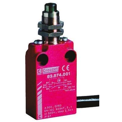 Crouzet 83874 Plunžr Koncový spínač 1 NO/1 NC IP66, IP67 Kov 240V ac 6A