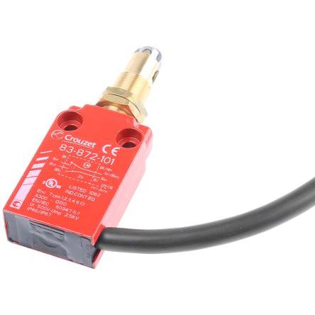 Crouzet 83872 Plunžr Koncový spínač 1 NO/1 NC IP67, IP66 Kov 240V ac 6A