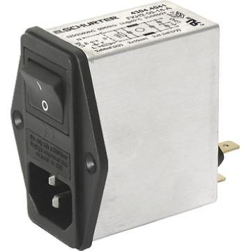Schurter Konektor IEC 10A C14 Vnější, Montáž do panelu 5 x 20 mm, 250V ac 2 póly, 60Hz Pájecí, 85 °C 2, -25 °C