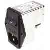 Schurter Konektor IEC 10A C14 Vnější, Montáž do panelu 5 x 20 mm, 250V ac 2 póly, 60Hz Rychlé připojení, 85 °C, -25 °C