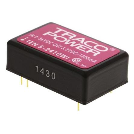 TRACOPOWER Měnič DC/DC TEN 5WI, výstup: 3.3V dc 1.5 kV dc, Vin 36V dc 1.2 A, Vin 9V 5 W -40 °C 85 °C Průchozí otvor