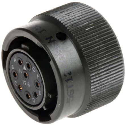 Amphenol Limited Kulatý konektor, specifikace Mil, řada: 62GB, materiál kontaktu: Mosaz, orientace těla: Rovný, Kabel,