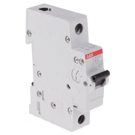 ABB Miniaturní jistič, rozsah: SH200 1pólový 6A vypínací výkon 6 kA, charakteristika: Typ B, rozsah: ComPact Home 400V