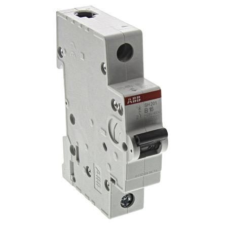 ABB Miniaturní jistič, rozsah: SH200 1pólový 16A vypínací výkon 6 kA, charakteristika: Typ B, rozsah: ComPact Home 440V