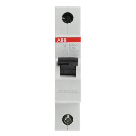 ABB Miniaturní jistič, rozsah: SH200 1pólový 10A vypínací výkon 6 kA, charakteristika: Typ C, rozsah: ComPact Home 440V