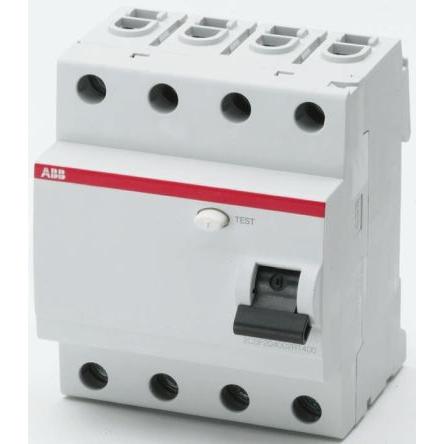 Jistič zbytkového proudu 4pólový Typ AC 25A 30 mA ABB St. RCCBs F200 FH200 CE, RoHS