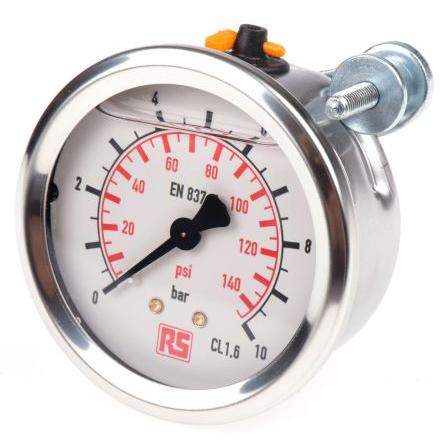 Tlakoměr Vnější 9314195 63 mm G 1/4 Nerezová ocel, 60 °C 10 bar 0 bar WIKA