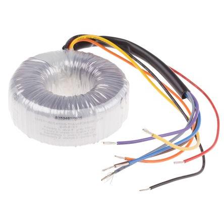 RS PRO Toroidní transformátor, počet výstupů: 2, primární napětí: 2 x 115 V ac, sekundární napětí: 2 x 55 V ac 30