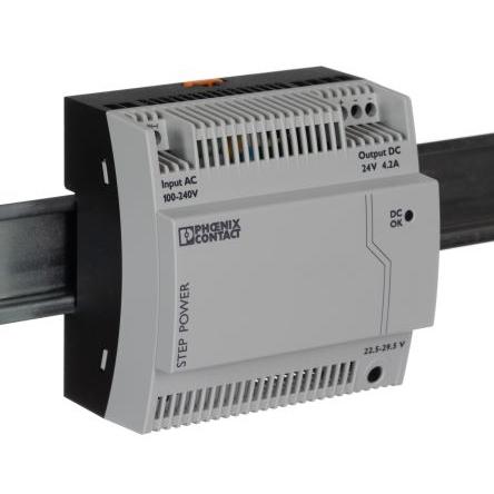Phoenix Contact Napájecí zdroj na lištu DIN STEP-PS/1AC/24DC/4, počet výstupů: 2 Spínaný režim 264V ac 4.2 A St. 29.5V